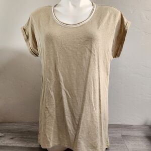 LYSSE‎ New York Tan Shirt Top Linen M Lightweight Breezy Comfort